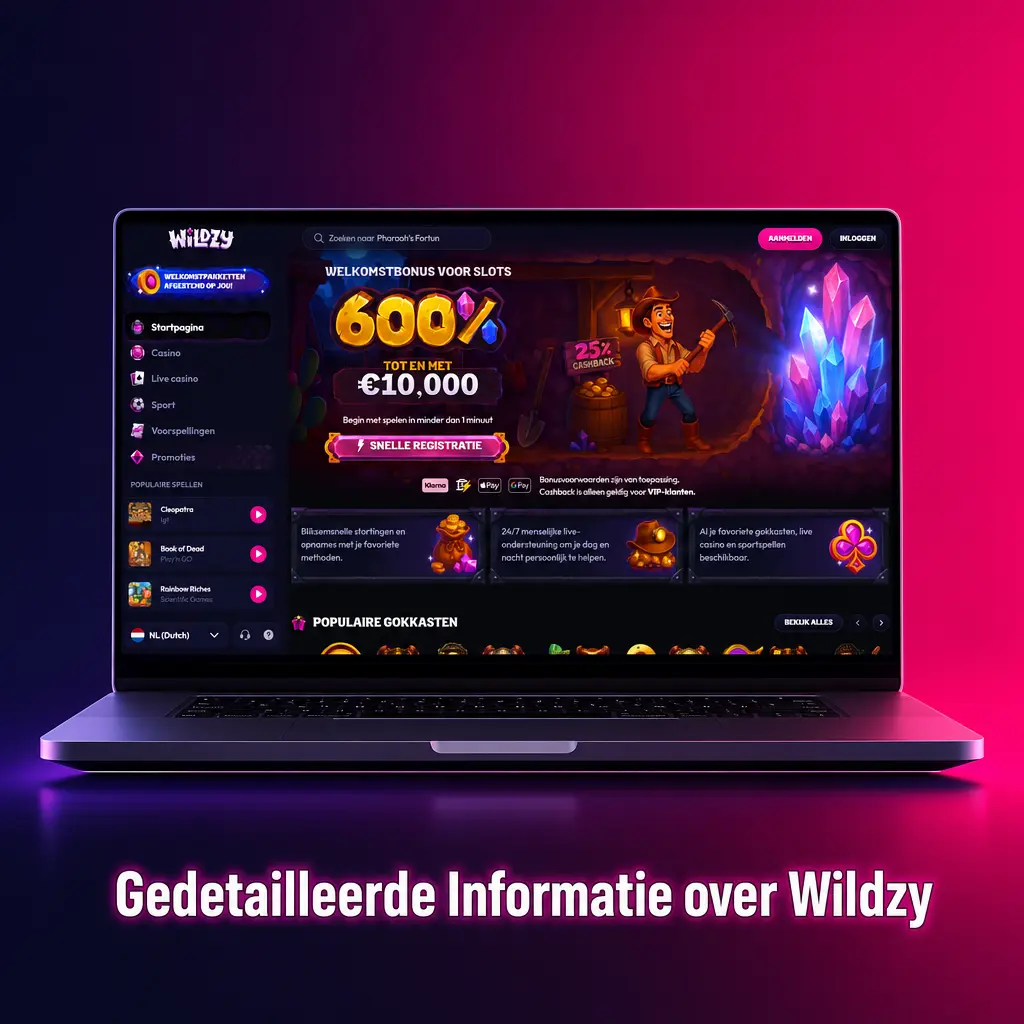 Wildzy platform voor sportweddenschappen en casino in Nederland met SSL-beveiliging en mobiele app voor Android en iOS