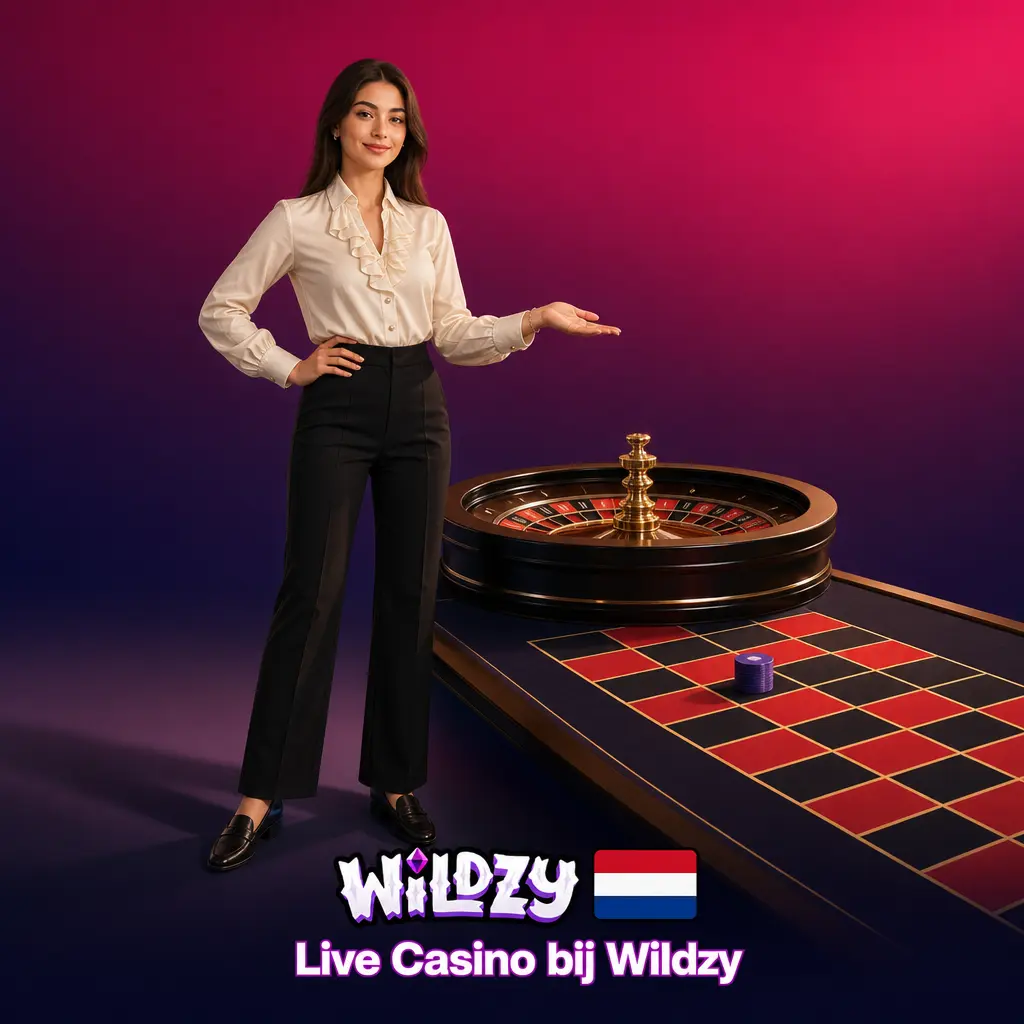 Live casino bij Wildzy met professionele dealers via videostream voor Nederlandse spelers