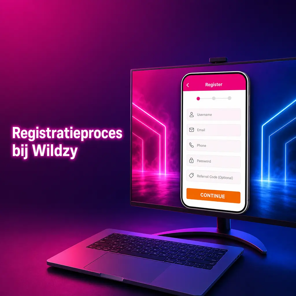 Stap-voor-stap registratieproces bij Wildzy casino met welkomstbonus van 600% voor slots en live casino