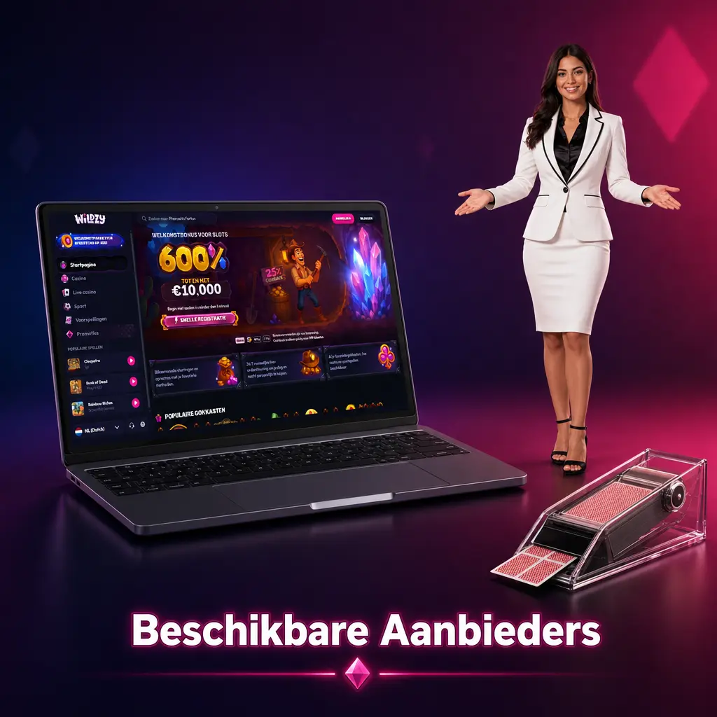 Live casino aanbieders Evolution, Pragmatic Play en Ezugi met gecertificeerde studio's en OCR-technologie bij Wildzy